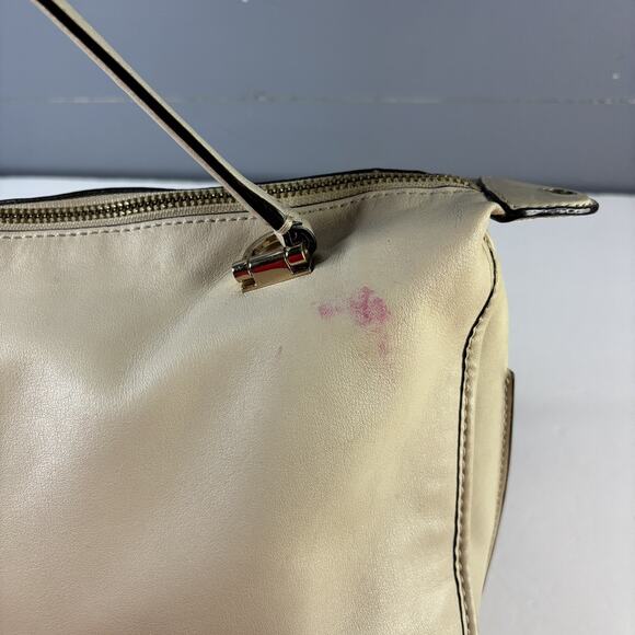 COACH SMYTHE SATCHEL 32405 Natural Beige Leather Handbag Bag 2 Handles - Picture 10 of 16